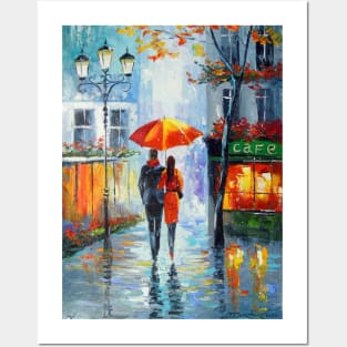 Romantic walk around the city Posters and Art
